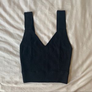 Black knit crop top